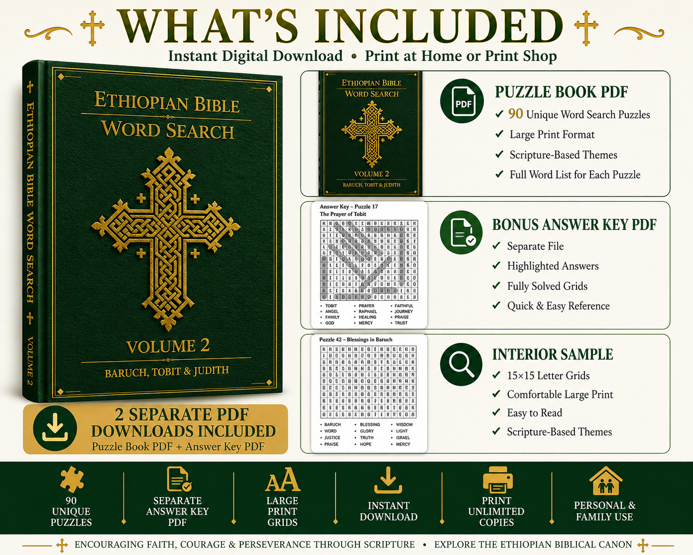 Ethiopian Bible Word Search Volume 2 – 90 Large-Print Scripture Puzzles - Image 2